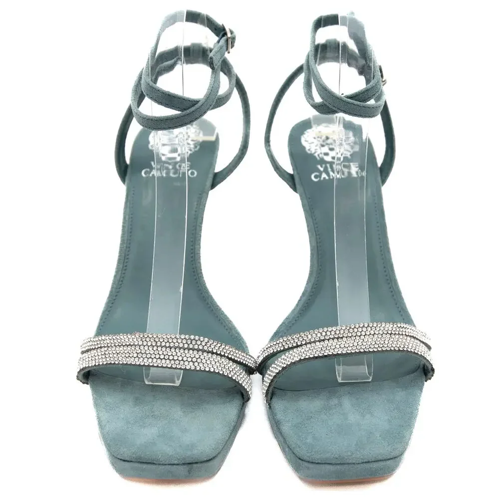 Vince Camuto Aqua Blue Shaded Spruce Kiahna Ankle Wrap Stiletto Heels Size 8